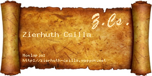 Zierhuth Csilla névjegykártya